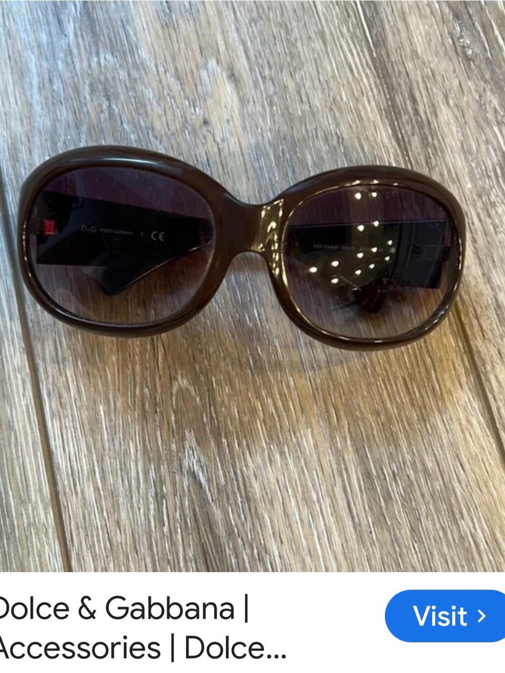 Dolce & Gabbana Dark Brown Oversized Women's Sunglasses